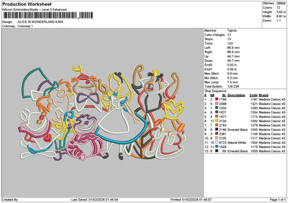 Alice0102 Embroidery File 6 sizes