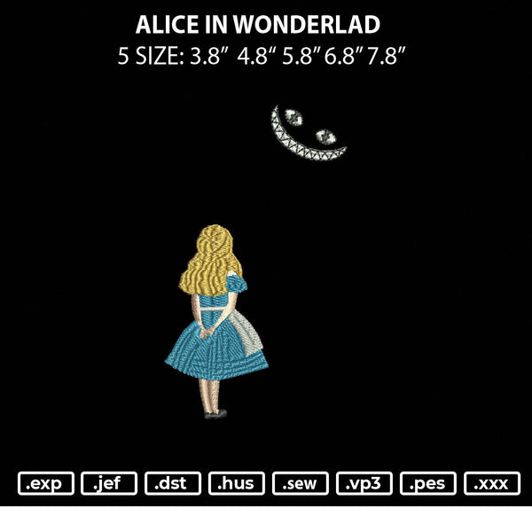 Alice In Wonderland 002 Embroidery File 5 sizes