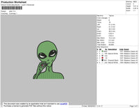 Alien 001 Embroidery File 4 size