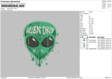 Alien Drip Embroidery File 5 sizes