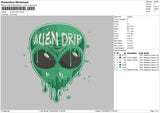 Alien Drip Embroidery File 5 sizes