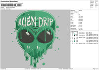 Alien Drip Embroidery File 5 sizes