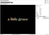 A Little Grace Embroidery File 5 sizes