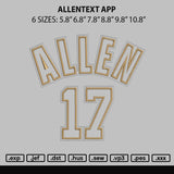 Allentext App Embroidery File 6 sizes