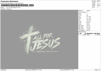 Jesus Text 0909 Embroidery Machine Design File 6 sizes