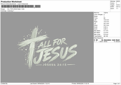 Jesus Text 0909 Embroidery Machine Design File 6 sizes
