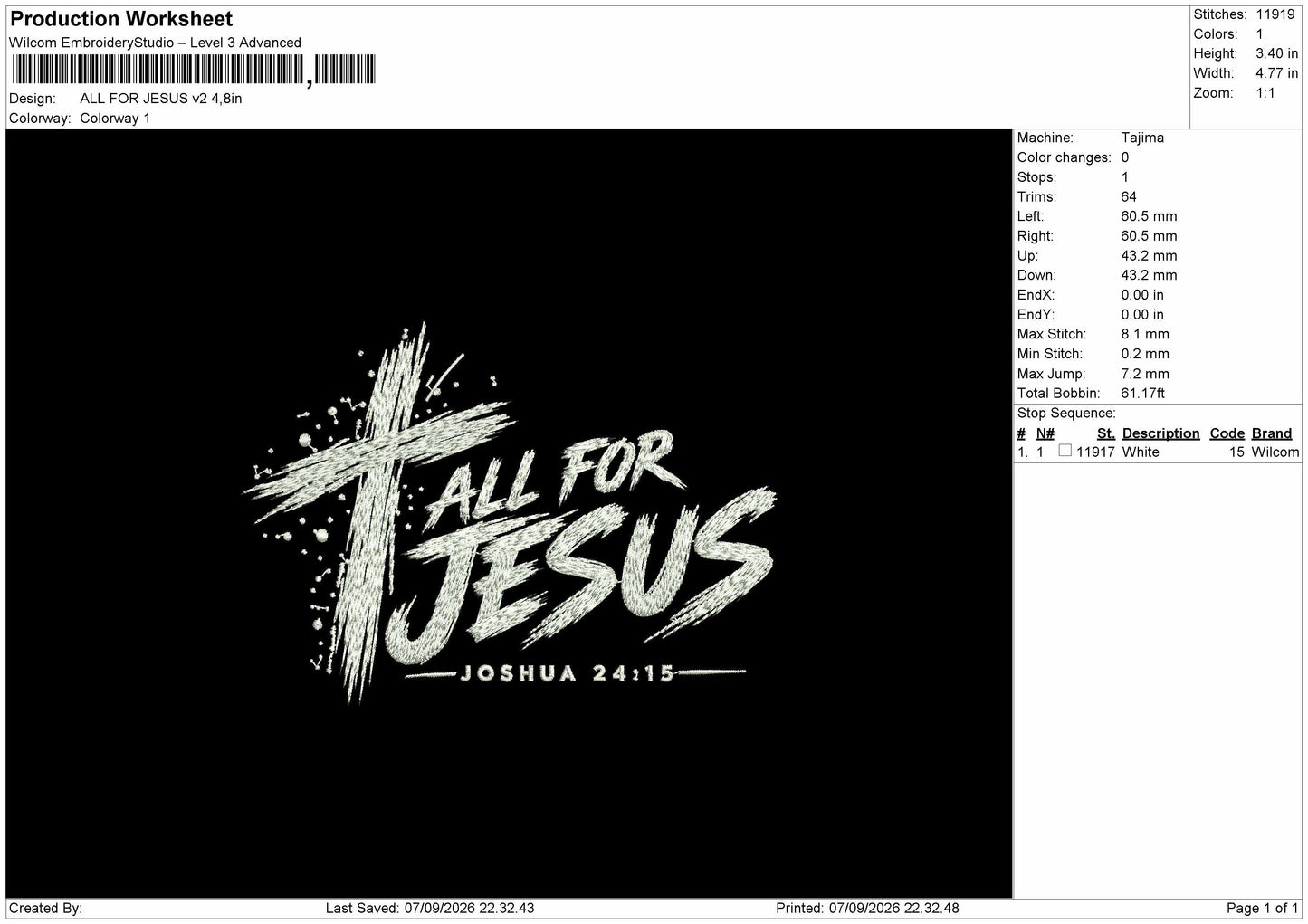 Jesus Text 0709b Embroidery Machine Design File 6 sizes