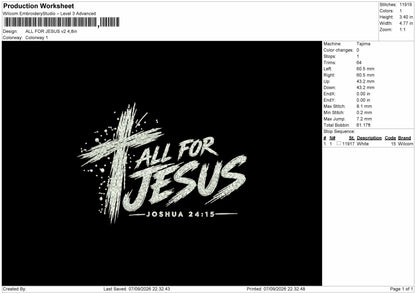 Jesus Text 0709b Embroidery Machine Design File 6 sizes