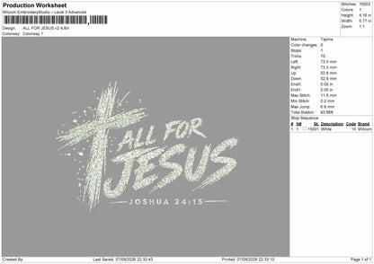 Jesus Text 0709b Embroidery Machine Design File 6 sizes