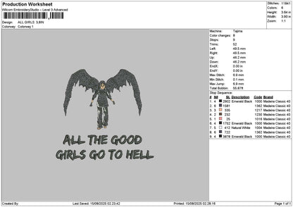 Allgirlstext Embroidery File 6 sizes