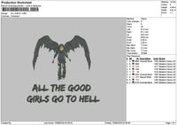 Allgirlstext Embroidery File 6 sizes
