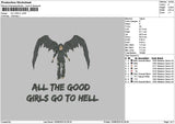 Allgirlstext Embroidery File 6 sizes