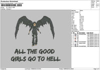 Allgirlstext Embroidery File 6 sizes