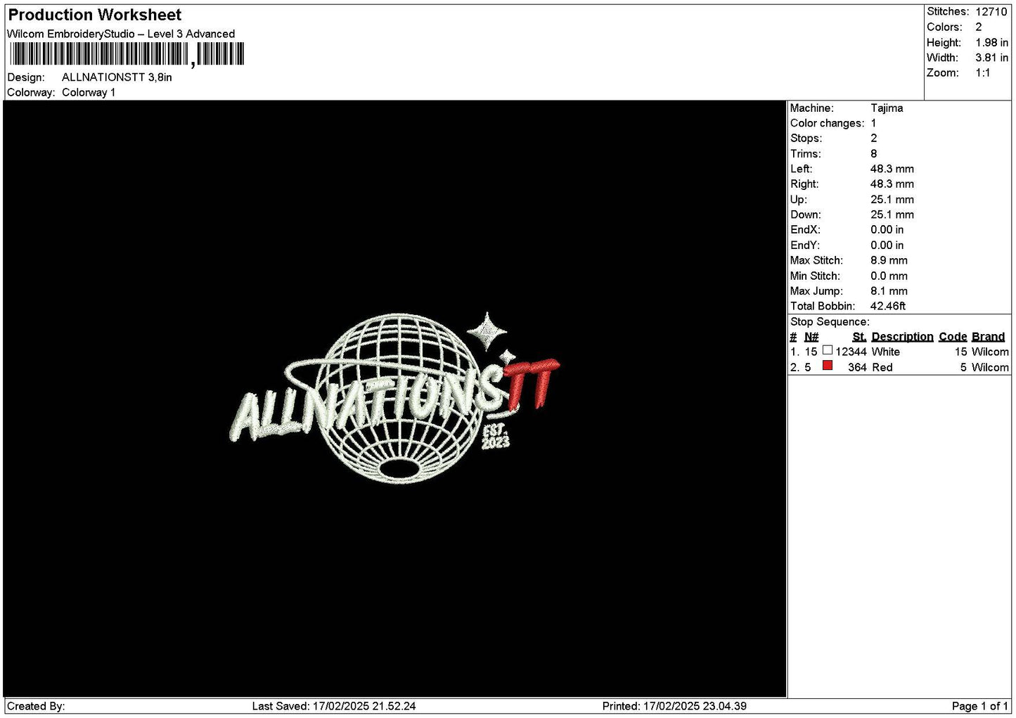 Allnationstex Embroidery File 6 sizes