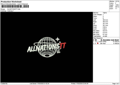 Allnationstex Embroidery File 6 sizes