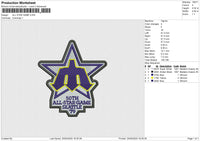 ALL STAR GAME Embroidery File 6 size