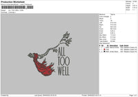 All To Well Embroidery File 6 sizes