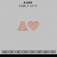 A Love Embroidery File 4 size