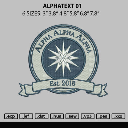 Alphacircle 01 Embroidery File 6 sizes