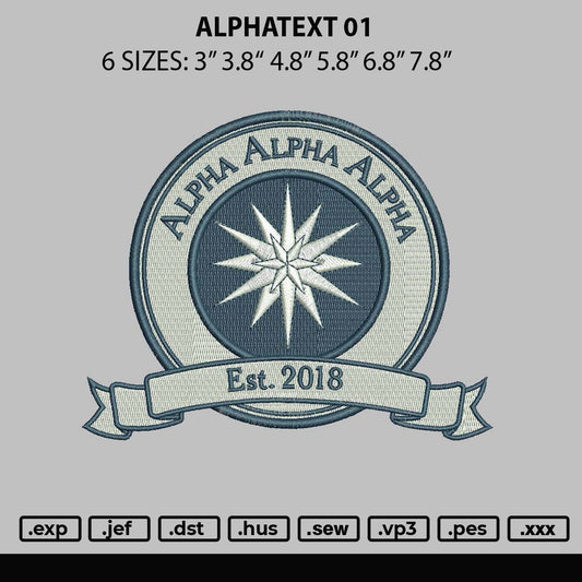 Alphacircle 01 Embroidery File 6 sizes