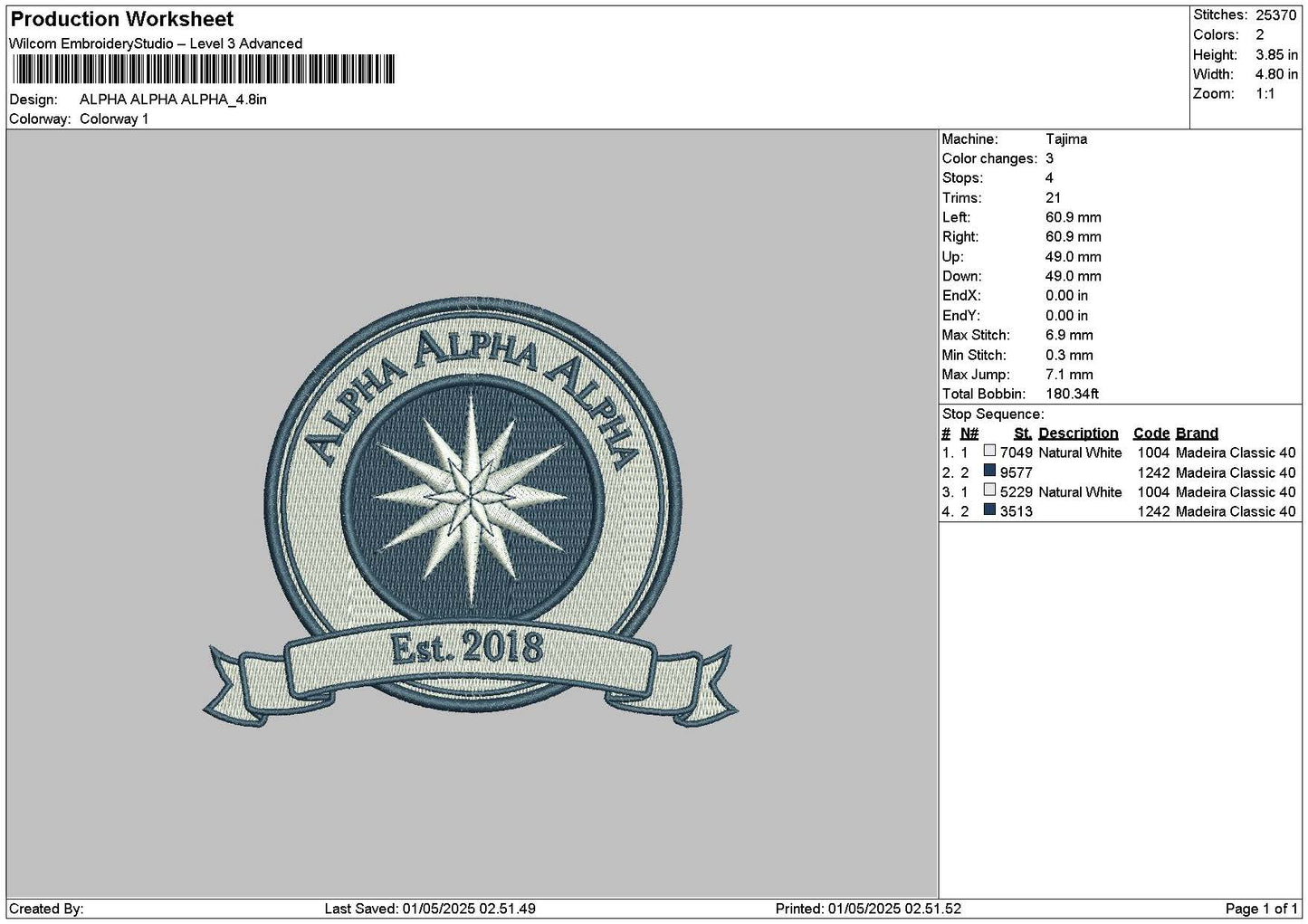 Alphacircle 01 Embroidery File 6 sizes