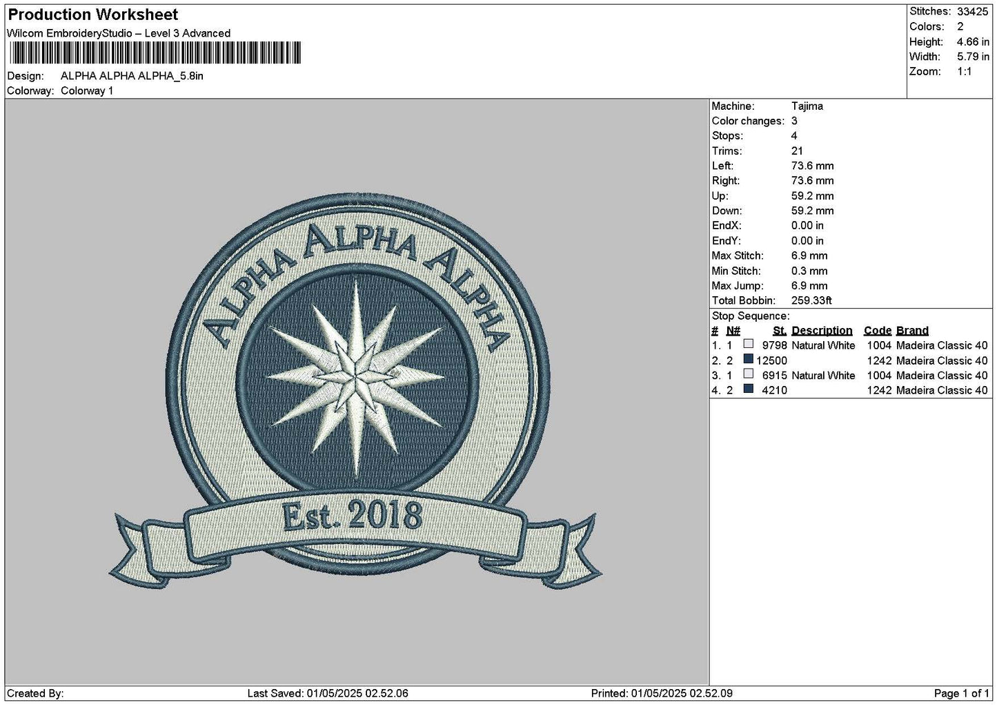 Alphacircle 01 Embroidery File 6 sizes