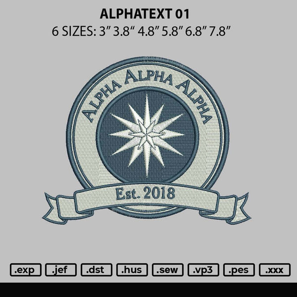 Alphacircle 01 Embroidery File 6 sizes