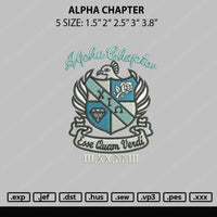 Alpha Chapter Embroidery File 5 sizes