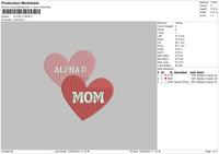 Alpha O Embroidery File 6 sizes