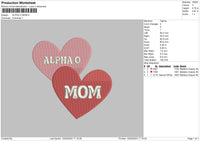 Alpha O Embroidery File 6 sizes