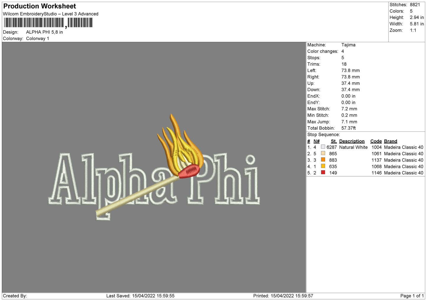 Alpha Phi Embroidery File 4 size