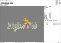 Alpha Phi Embroidery File 4 size