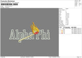 Alpha Phi Embroidery File 4 size