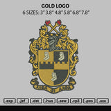 Gold Logo Embroiderry File 6 sizes