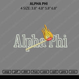 Alpha Phi Embroidery File 4 size