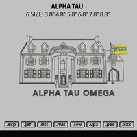 Alpha Tau Embroidery File 6 sizes