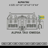 Alpha Tau Embroidery File 6 sizes