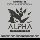 Alpha Text 02 Embroidery File 6 sizes