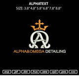 AlphaText Embroidery File 6 sizes