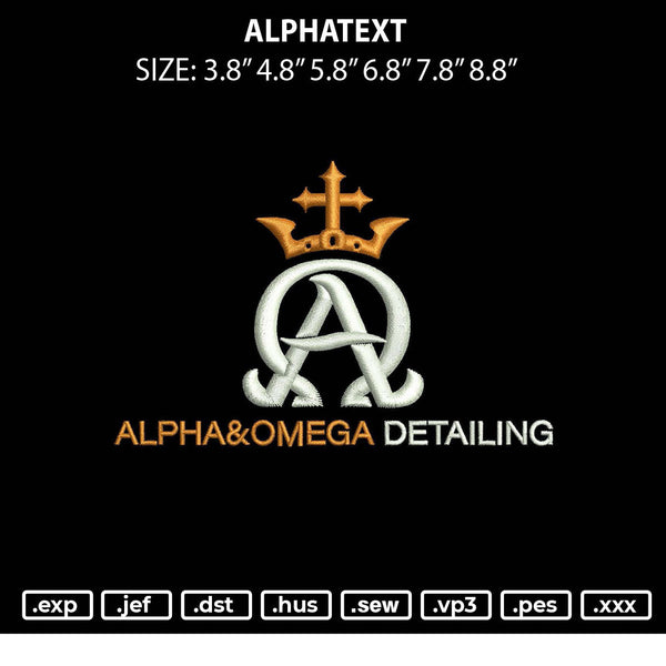 AlphaText Embroidery File 6 sizes