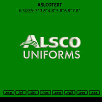 AlscoText Embroidery File 6 sizes