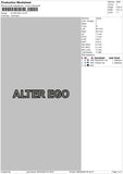 Alter Ego Embroidery File 6 sizes