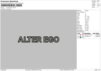 Alter Ego Embroidery File 6 sizes