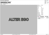 Alter Ego Embroidery File 6 sizes