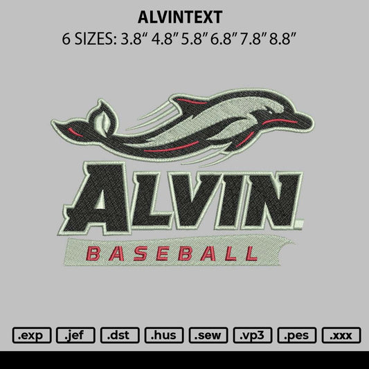 Alvintext Embroidery File 6 sizes