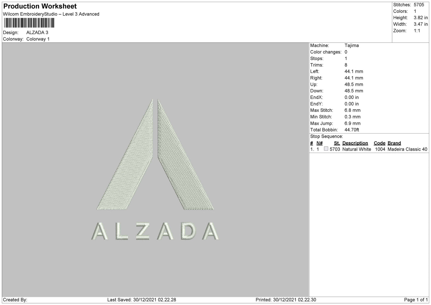 Alzada Embroidery File 5 size