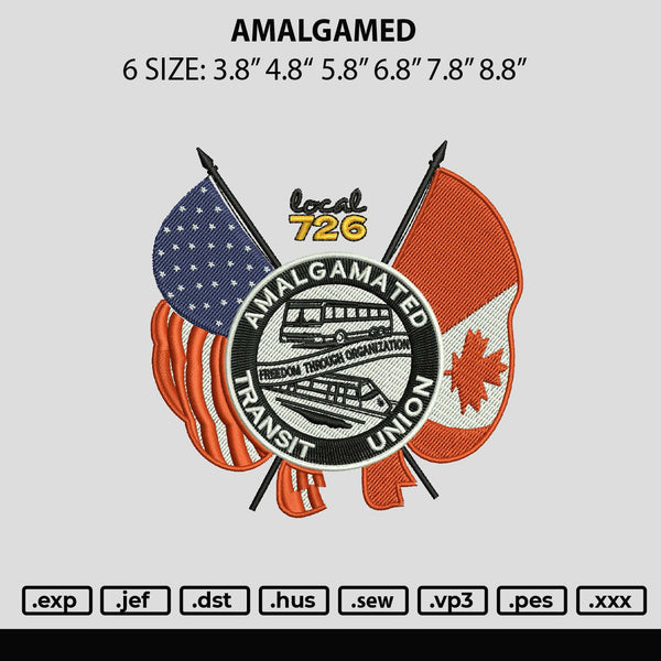 Amalgamed Embroidery File 6 sizes