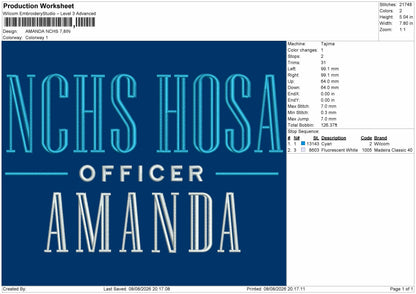 Amanda Text Embroidery Machine Design File 6 sizes