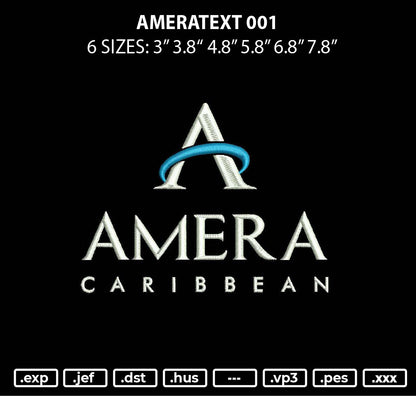 Ameratext 001 Embroidery File 6 sizes