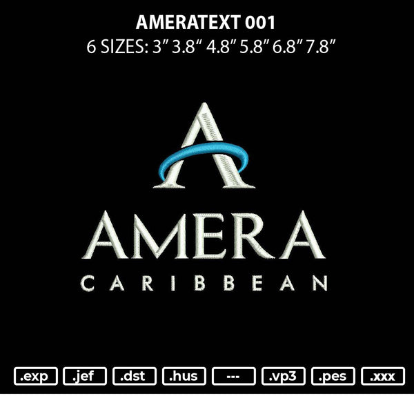 Ameratext 001 Embroidery File 6 sizes
